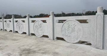 吉林省芝麻白河道栏杆 石材栏杆