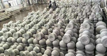 吉林省芝麻白圆球 石球 挡车球