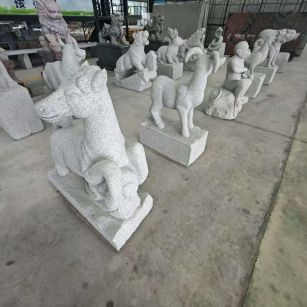 吉林省芝麻白雕刻 十二生肖 异形雕刻