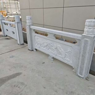 吉林省芝麻白河道栏杆 石材栏杆