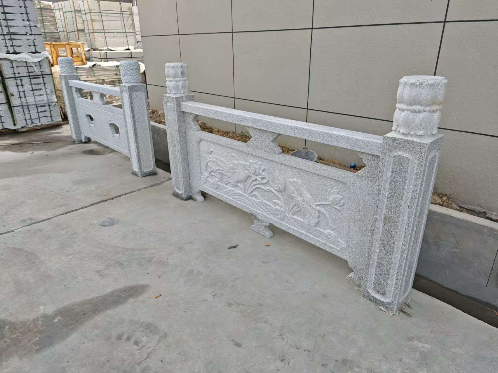 吉林省芝麻白河道栏杆 石材栏杆