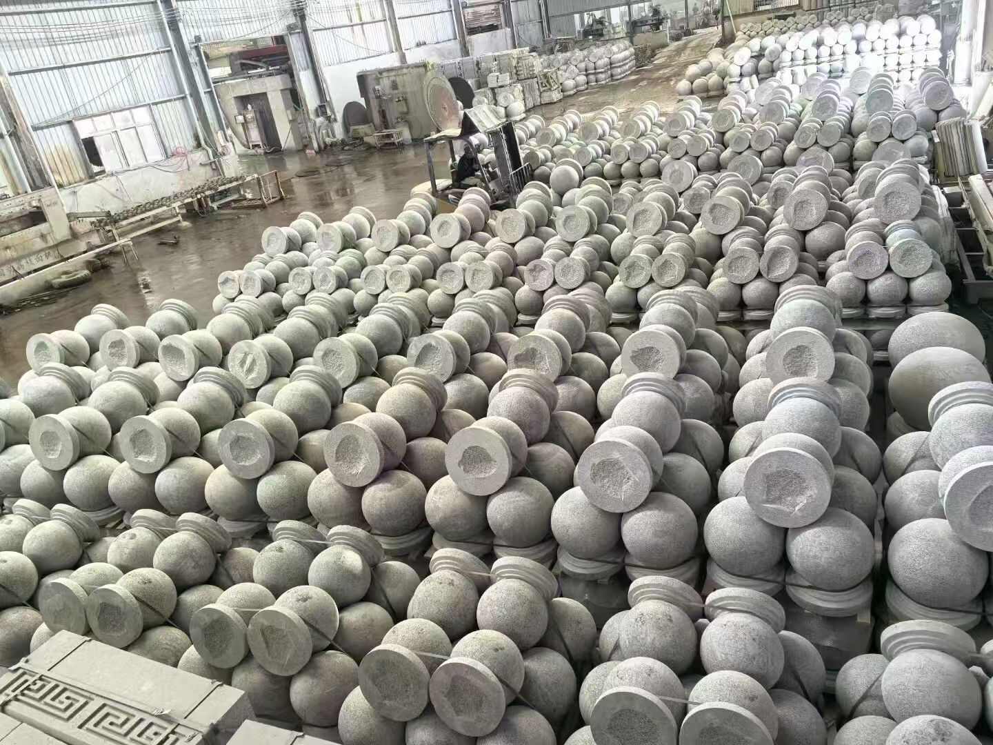吉林省芝麻白圆球 石球 挡车球